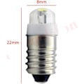 Miniatyrbillede 2 af 4: E10 LED-pære DC 3V 0,5W 6000K Hvid 200LM LED-pære til lommelygte, negativ jord (pakke med 1)