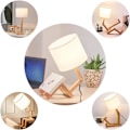 Miniatyrbilde 5 av 5: Kreativ Robot Skrivebordslampe, Justerbar Bokhylle Tre Sengelampe med Stoffskjermer E27 Skrue for Soverom Kontor Romdekor