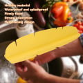 Miniatyrbild 2 av 5: Kökshandfatsskydd mot stänk, diskbänksskydd mot stänk, elastiskt återanvändbart bananbladsformat stänkskydd för diskho, 49*6*11
