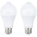 Miniatyrbillede 1 af 5: 12W E27 PIR Infrarød LED-pære med bevægelsessensor Automatisk tænd/sluk A60 220V 1200lm svarende til 120W halogen, (pakke med 2, varm hvid 2700k