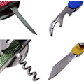 Miniatyrbild 4 av 5: 2-pack Vikbart Campingbestick Set Rostfritt Stål Bestick 6 i 1 Multiverktyg Utomhus Överlevnad Resa Vandring Bestick Set Gold and Red