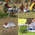 Miniatyrbild 4 av 5: Hopfällbart campingbord i aluminium - hopfällbart picknickbord för inomhus- och utomhusbruk