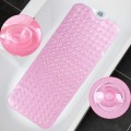 Miniatyrbillede 1 af 5: Badekar måtte 30% Ekstra Lang Bruse måtte Anti-Skridsikker Bade måtte med 200 Sug kopper, 16 x 40 tommer Transparent Pink 16 x 40 in
