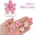 Miniatyrbillede 3 af 5: 16 stk. Blomster Hårklemmer, Krystal Rhinestone Petal Hårklemme Små Hårklemmer Mini Hårklemmer Mode Hårtilbehør