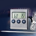 Miniatyrbillede 4 af 4: LED Digital Madlavning Mad Kød Ryger Ovn Køkken BBQ Grill Termometer Ur Timer med Rustfrit Stål Probe