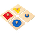 Miniatyrbillede 1 af 5: Baby Træ Geometriske Form Puslespil, Montessori Farvematch Læringslegetøj 1 2 3 4 År GiAt Aor Småbørn Førskole