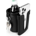 Miniatyrbilde 1 av 5: 3-i-1 sykkelkoppholder med mobiltelefonnøkkelholder, sykkelvannflaskeholdere, universell bar drikkekoppholder for sykler, scootere, svart