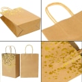 Miniatyrbilde 4 av 5: Gavepose, Kraftpapirpose med resirkulerbart håndtak for bursdag, bryllup, jul og festfeiringer (20 stk)