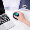 Miniatyrbilde 2 av 5: Ergonomisk trådløs mus, oppladbar vertikal mus høyre hånd liten mus justerbar 800/1200/1600 DPI for bærbar PC, blå