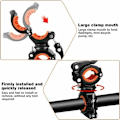 Miniatyrbild 5 av 5: 2-pack cykelficklampa hållare - 360° rotation - justerbar styrfäste för cykellampor