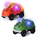 Pikkukuva 1 / 4: Vaihdettava raitiovaunu, LED-valaistu dinosaurusauto on yhteensopiva useimpien raiteiden kanssa, Raiteiston lisävarusteet (2-pakkaus)