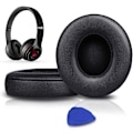 Miniatyrbilde 1 av 4: SoloWIT øreputerstatning for Beats Solo 2 og Solo 3 trådløse hodetelefoner, myke proteinlær øreputer, (svart)
