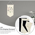 Miniatyrbillede 2 af 3: Vægophængt brochepin-arrangør - Pin-display vimpelbanner M white M