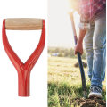 Miniatyrbilde 5 av 5: Spade D-grep håndtak, spade snøskuffe erstatningshåndtak hagetilbehør, 31mm innerdiameter spade snøskuffe grave riveverktøy (rød)