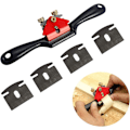 Miniatyrbilde 1 av 5: Justerbar SpokeShave med flat bunn og metallblad Trebearbeidingsverktøy med 4-delt høvel