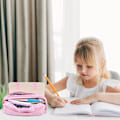 Miniatyrbilde 5 av 5: Blyantveske, Søt Vanntett Blyantveske med Stor Kapasitet for Jenter med 3 Rom Blyantpose Bærbar Skoleveske for Tenåringer,