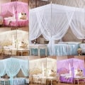 Miniatyrbilde 4 av 4: Myggnetting, romantisk prinsesse blonder baldakin myggnetting 120*200cm