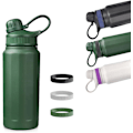 Miniatyrbillede 1 af 4: Termokande til varm og kold vand, Termos i rustfrit stål, Lækagesikre vandflasker - 500 ML / 800 ML med sugerør (500 ML) Púrpura