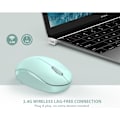 Miniatyrbilde 5 av 5: Trådløs mus, 2.4G lydløs mus med USB-mottaker - for PC, nettbrett, Windows Mint Green