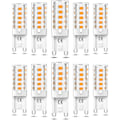 Miniatyrbilde 1 av 4: 10 stk G9 LED-pære dimbar 5W varm hvit 3000K G9 LED-pærer halogenekvivalent 50W AC110/220V [Energiklasse F]