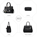 Miniatyrbillede 2 af 5: Dametasker Blomstermønster Crossbody Tasker Pom Pom Dekoration Håndtasker Tote Tasker til Kvinder Damer Skuldertaske PU Læder rosa