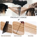 Miniatyrbillede 4 af 5: Højlysende kam med 2 alligator clips, flettet folie styling hårkam rottehale kam, kam til farvning af hår