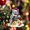Miniatyrbillede 4 af 5: Sjove sorte katte ornamenter, 3,1 tommer højde søde katte juledekoration, julepynt, juletræophæng