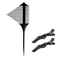 Miniatyrbillede 1 af 5: Højlysende kam med 2 alligator clips, flettet folie styling hårkam rottehale kam, kam til farvning af hår