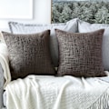 Pikkukuva 4 / 5: 2 kpl tyynynpäällistä, yksivärinen, pellavainen tyynynpäällinen, sohvaan, makuuhuoneeseen, kotiin, 45*45cm Dark brown