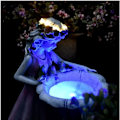 Miniatyrbilde 3 av 5: Solcellelykt Hagepynt Fe Figur Resin Figur Statue Skulptur Dekor