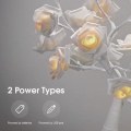 Miniatyrbillede 2 af 5: 24 LED-bordlampe drevet af batteri eller USB, justerbar timer, natlys til gavefestdekoration White 18in