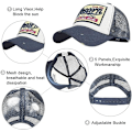 Pikkukuva 5 / 5: Baseball-lippis, verkkolippikset, unisex, kirjailtu kirjainpaikka, rento lippikset, hip hop -aurinkolippikset Grey