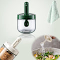 Miniatyrbilde 1 av 5: Skje Lokk Integrert Retractable Krydderglass, Glass Krydderglass Krydderbeholder