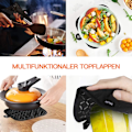 Miniatyrbilde 5 av 5: Grytekluter, Sett med 2 Grytehansker og 2 Gryteunderlag, Varmebestandige, Bakehansker, Silikon Grytehansker