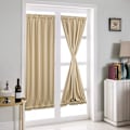 Miniatyrbillede 1 af 4: Fransk Dørgardin Ensfarvet Fransk Dørgardinpanel Mørklægningsgardiner til Stue Køkken Soveværelse Spisestue, 1 Panel (Beige, 137*183cm) 137*183cm