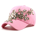 Miniatyrbilde 1 av 2: Dame Baseball Cap, Rhinestone Solhatt Justerbar Denim Jeans Hat