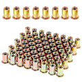 Miniatyrbillede 1 af 5: 100 stk. fladhoved M6 gevindmøtrikker, assorterede M6 gevindindsatser til metal og plast (12 mm x 15 mm)