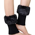 Miniatyrbild 1 av 4: Dam flickor varma boot cuffs korta virkade boot cover damer mjuka och bekväma boot strumpor manschett snö strumpor