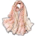 Miniatyrbilde 1 av 3: Satin Halstørkle - 160 * 50cm Dame Blomstertrykk Lang Myk Wrap Skjerf Simulering Silke Sjal Skjerf