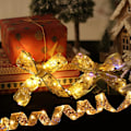 Miniatyrbild 3 av 4: Glittrande bandljus 10m LED julbelysning, julgransdekoration, spetsbåge DIY julgransdekor semester, varmt vitt ljus