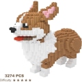 Miniatyrbild 3 av 4: Mikrobyggstenar Mini husdjur Byggstenar Leksaker för barn Big Corgi 10 x 6 x 10 inches