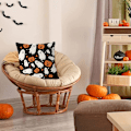Pikkukuva 4 / 5: Halloween-aiheinen pellavakankaan tyynynpäällinen 45x45cm Kurpitsat Aaveet Kuvio Sisä- ja ulkotyynynpäälliset Kodin sohvan sisustukseen