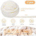 Miniatyrbild 2 av 5: 500g (250gx2) Chunky Garnboll ca 54m Chenille Chunky Pälsgarn Mjuk Ull Chunky Garn Mjuk Stickgarn för Virkade Filtar Halsdukar Hattar cream white