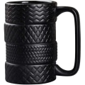 Miniatyrbillede 1 af 5: Dæk krus hjulkrus kaffe te drikkevarer keramik dæk krus sjov gave sort