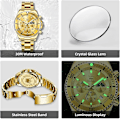 Pikkukuva 3 / 5: OLEVS Miesten Kellot Musta Gold Dial/Gold Band