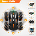 Miniatyrbillede 2 af 5: Fjernbetjente biler, RC-driftbiler til drenge og piger i alderen 3 5 4 7 8 12, 40 minutters driftstid, 4WD 2,4 GHz RC-biler genopladelige, 360° rotation, 45° drift