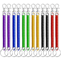 Miniatyrbilde 1 av 5: 12 stk. Stretchy Spiral Nøkkelring, Fargerik Plast Nøkkelring Fjær Nøkkelholder Utvidbar Inntrekkbar for Skole, Arbeid
