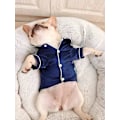 Miniatyrbillede 2 af 5: Hunde Pyjamas Tøj Silke Bløde Skjorter Homewear Hvalp Pyjamas til Små York Bulldog Katte
