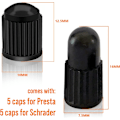 Miniatyrbild 5 av 5: Mässingadapter för Presta-ventil (5-pack + 10 lock)