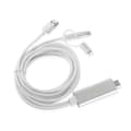 Pikkukuva 3 / 5: 3-in-1 Lightning/Type-C/Micro USB - HDMI HD -sovitinkaapeli iOS- ja Android-laitteiden peilaukseen